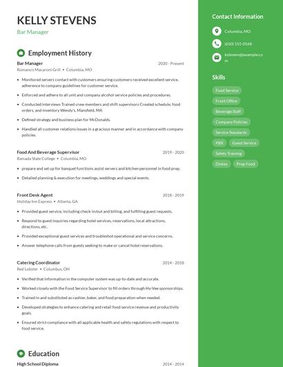 Resume example 4