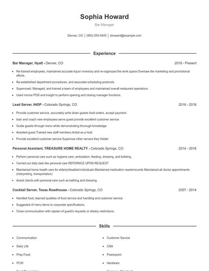 Resume example 1