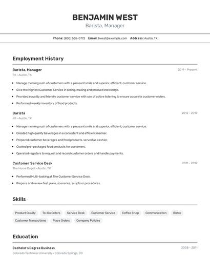 Resume example 2