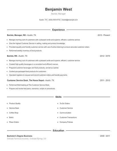 Resume example 1