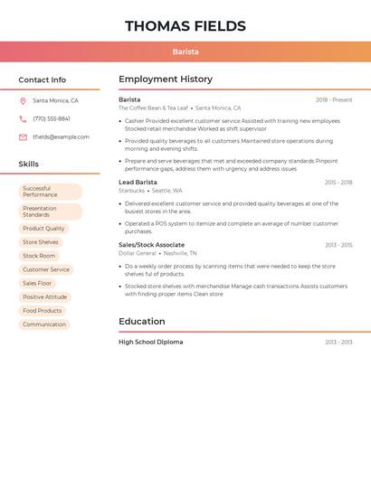 Resume example 3
