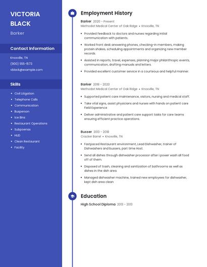 Barker Resume