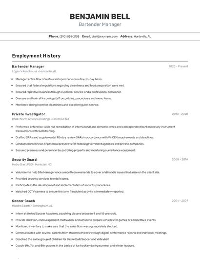 Resume example 2