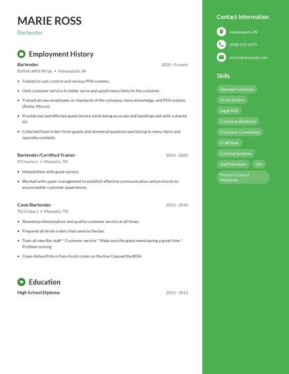 Resume example 4