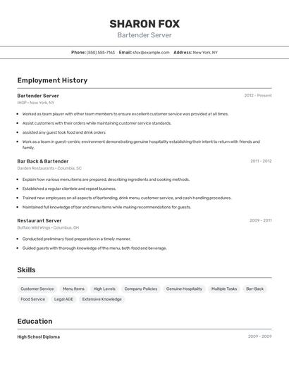 Resume example 2