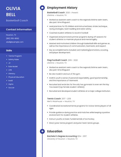 Basketball Coach Resume