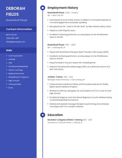 Basketball Player Resume
