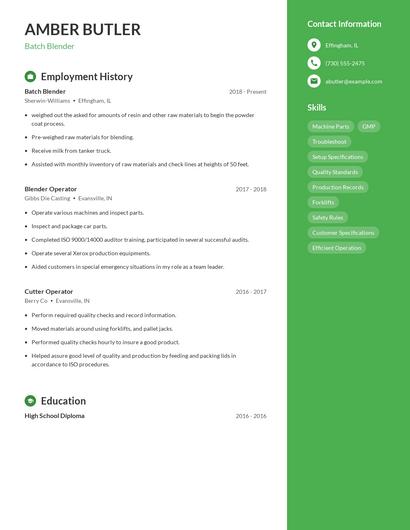 Batch Blender Resume
