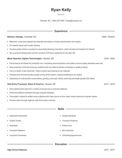 Batcher Resume