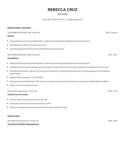 Bather Resume