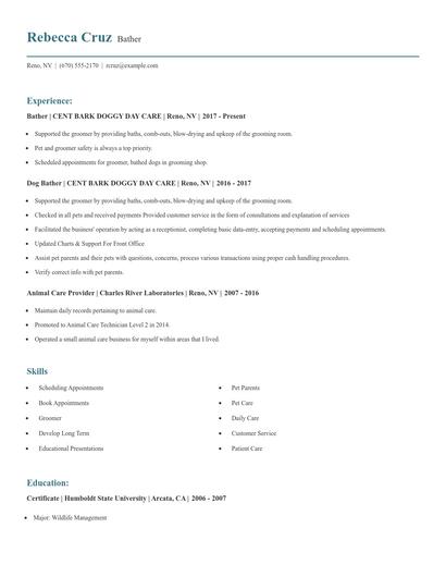 Bather Resume