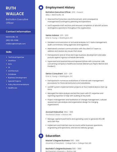 Battalion Executive Officer Resume