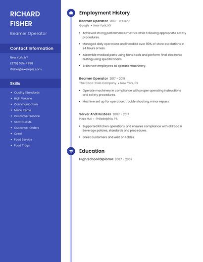 Beamer Operator Resume