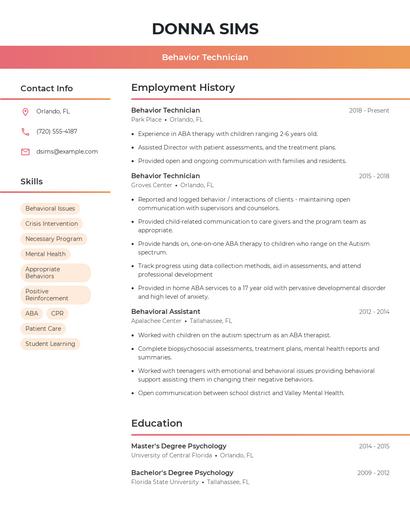 Resume example 3