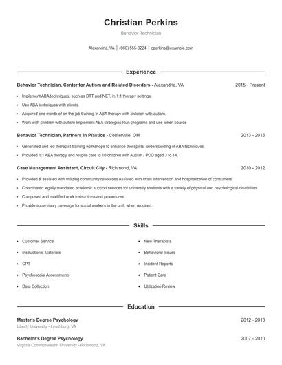 Resume example 1