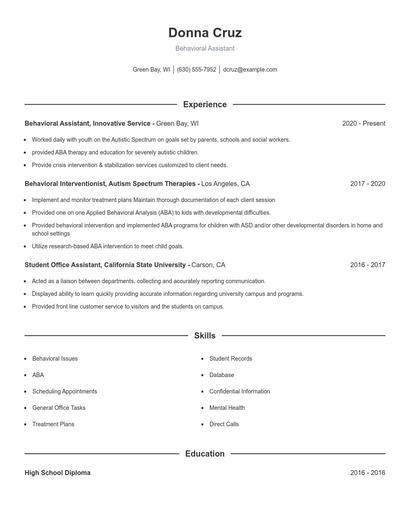 Resume example 1