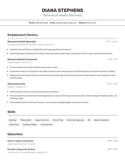 Resume example 2