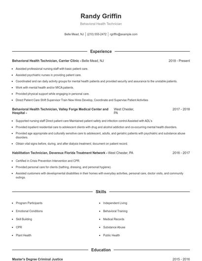 Resume example 1