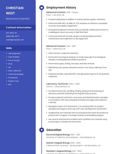 Behavioral Scientist Resume