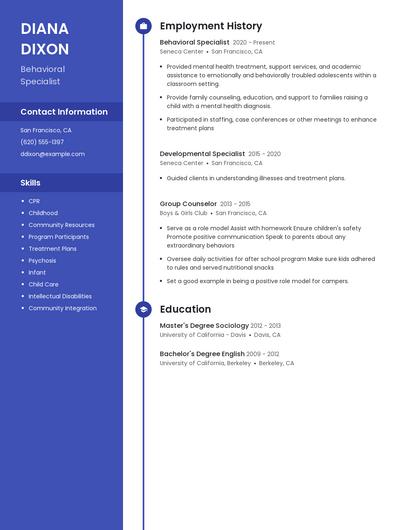 Behavioral Specialist Resume