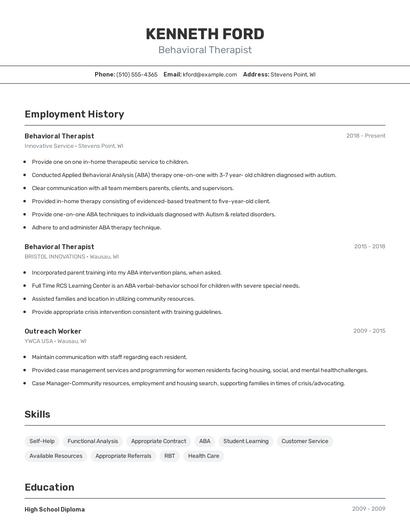 Resume example 2