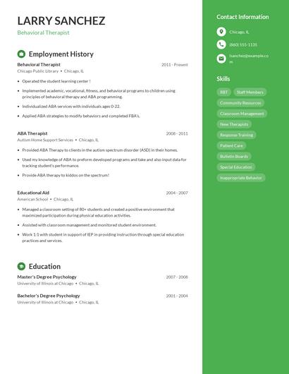 Resume example 5