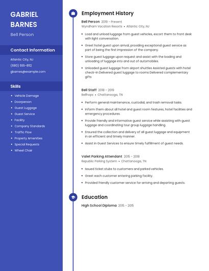 Bell Person Resume