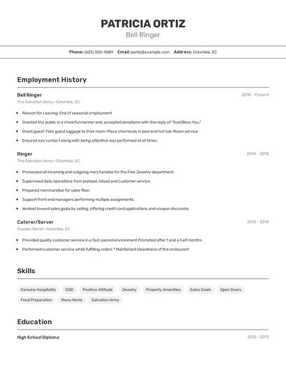 Resume example 2