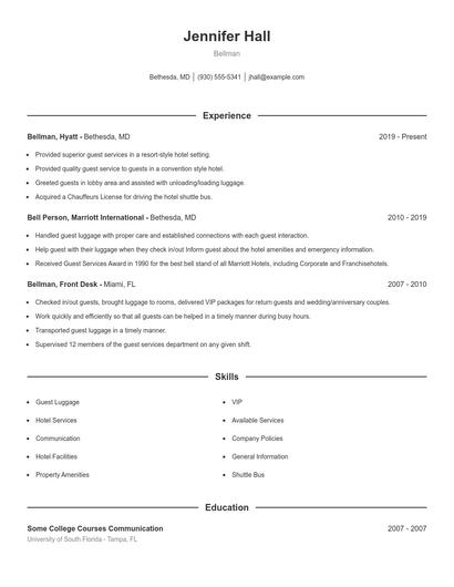 Resume example 1