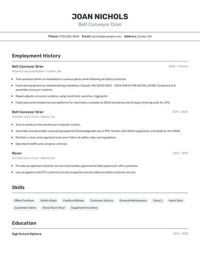 Belt Conveyor Drier Resume