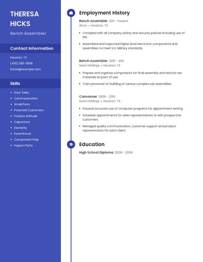 Bench Assembler Resume