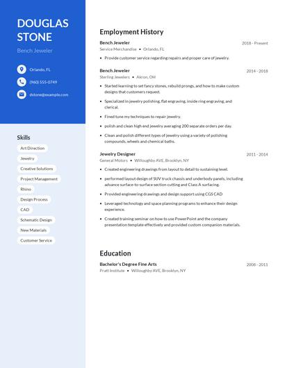 Bench Jeweler Resume