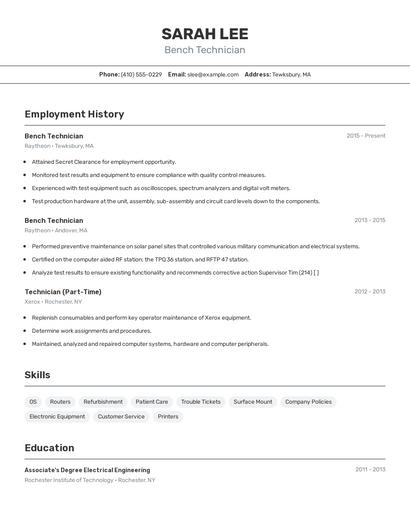 Resume example 2