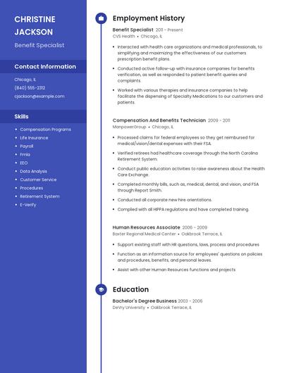 Benefit Specialist Resume