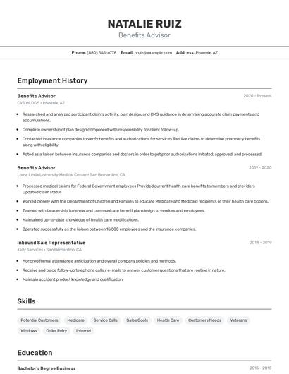 Resume example 2