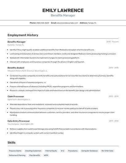 Resume example 2