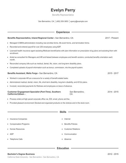 Resume example 1