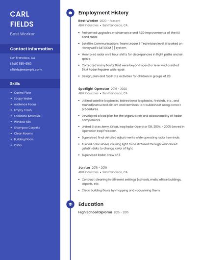 Best Worker Resume