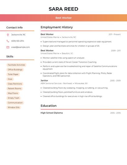 Best Worker Resume