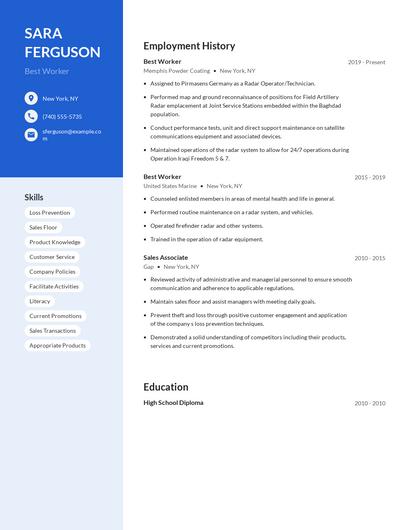 Best Worker Resume