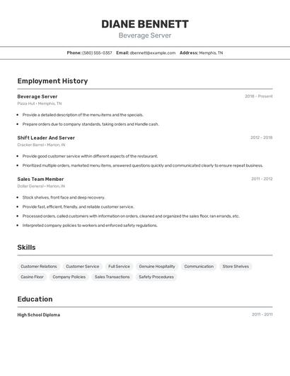 Resume example 2