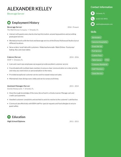 Resume example 5