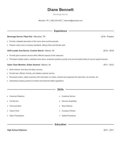 Resume example 1