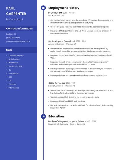 Resume example 5