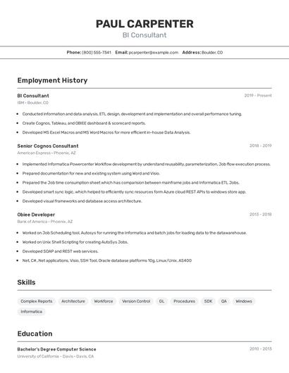 Resume example 2