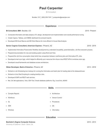 Resume example 1