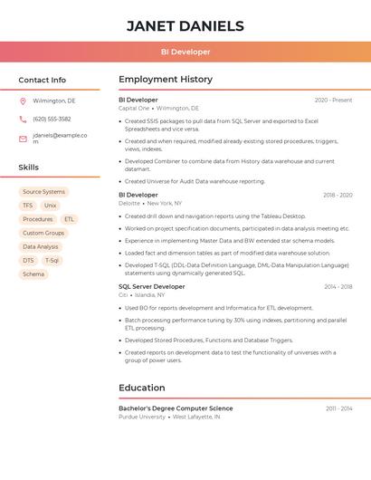 Resume example 3