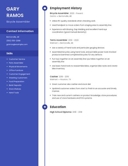 Bicycle Assembler Resume