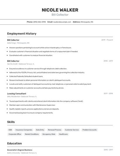 Resume example 2