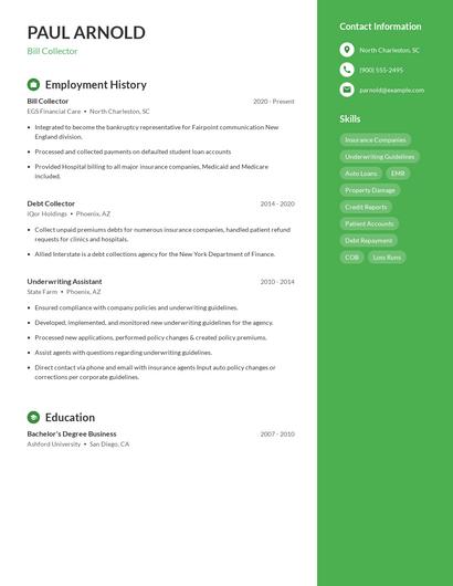 Resume example 5